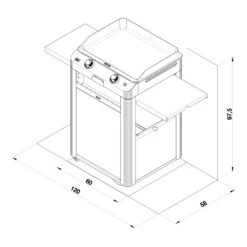 Combo Plancha Gaz Fusion 60 Inox Marin 2 Brûleurs Avec Chariot - ENO -Weber Magasin combo fusion 60 inox eno 3224780043386 6