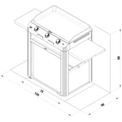 Combo Plancha Gaz Fusion 75 Inox Marin 3 Brûleurs + Chariot - ENO -Weber Magasin combo fusion 75 inox eno 2020000038122 5