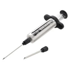 Seringue à Marinade Inox 2 Aiguilles + 2 Brosses - Napoleon