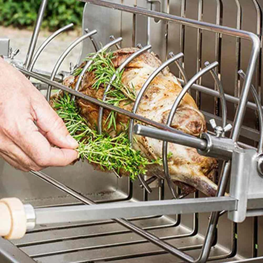 Barbecue Charbon Mendy Inox Marin + Chariot Inox + Tournebroche - Le Marquier 4 Barbecue Charbon Mendy Inox Marin + Chariot Inox + Tournebroche - Le Marquier – Image 4