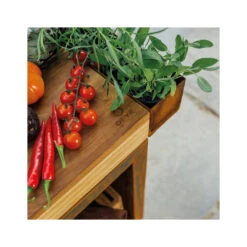 Billot Corten Et Bois De Teck 90 Cm - Ofyr -Weber Magasin ofyr billot range bois 90 cm 7430440799784 3