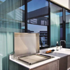 Plancha Gaz Encastrable Oasi 80 Mix Lisse Rainurée - Planet -Weber Magasin plancha inox gaz oasi 80 mix rainuree lisse planet 8033945789084 4