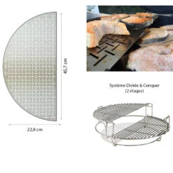 Kamado Joe Plaque Demi Lune Inox Kamado Classic Joe -Weber Magasin plaque demi lune inox classic joe kamado 0811738021256 2