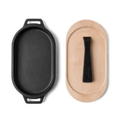 Poêle Ovale Fonte + Manche Amovible + Base En Bois - Ooni 9 Poêle Ovale Fonte + Manche Amovible + Base En Bois - Ooni -Weber Magasin poele ovale fonte ooni 5060568342023 2