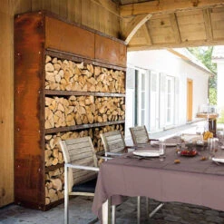 Etagère Range Bois Corten 100 - Ofyr -Weber Magasin range bois corten 100 2020000020134 3