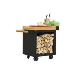 Table Mise En Place Noire Pro 65 Bois De Teck - Ofyr -Weber Magasin table noire pro 65 teck 2020000022084 2